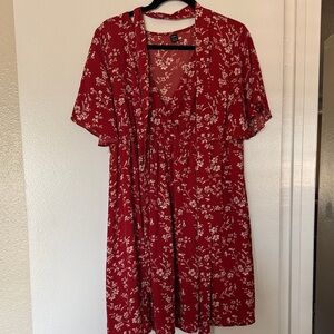 Floral Red Dress
